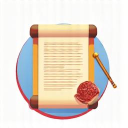 Icône de document juridique et symboles de justice